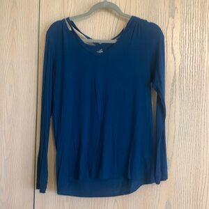 Blue Strappy Long Sleeve Shirt
